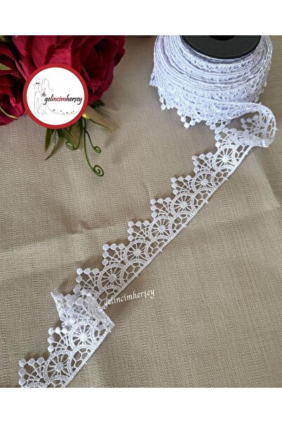 Gelincimherşey Köprü Beyaz Dantel Güpür 3.5 cm 4.5 Metre
