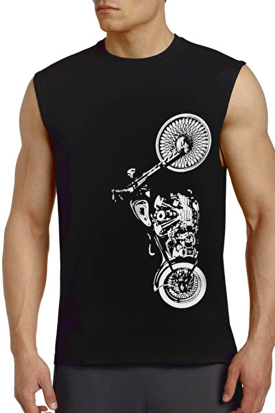 ROCKANDROLL Mânecă neagră decupată pentru motocicletă verticală |   Tricou fă...