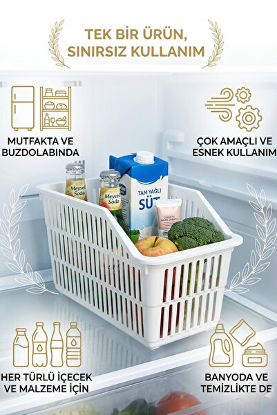 CALVERA 1 Adet Buzdolabı Organizer - BPA FREE Sağlam Plastik Raf Düzenleyici