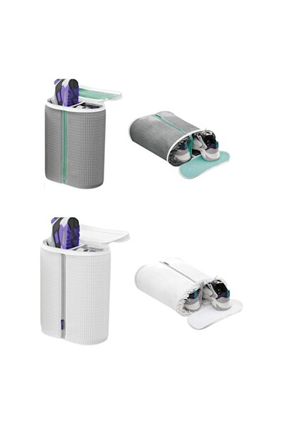 QUANDES 2 Σακούλες για το πλύσιμο παπουτσιών, με διπλό διαμέρισμα, επαναχρησι...