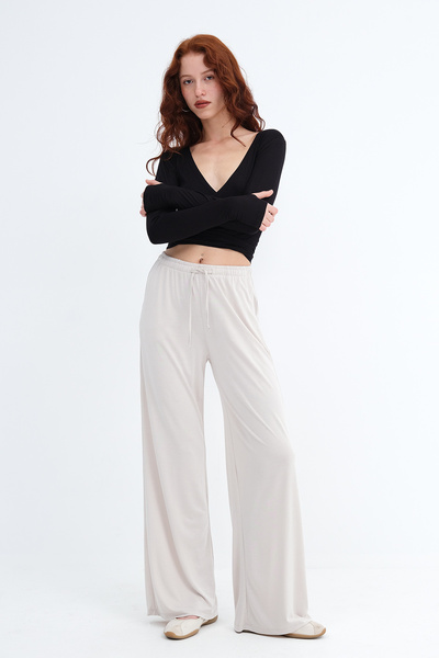 Addax Modal Wide Leg Pants Pn12415