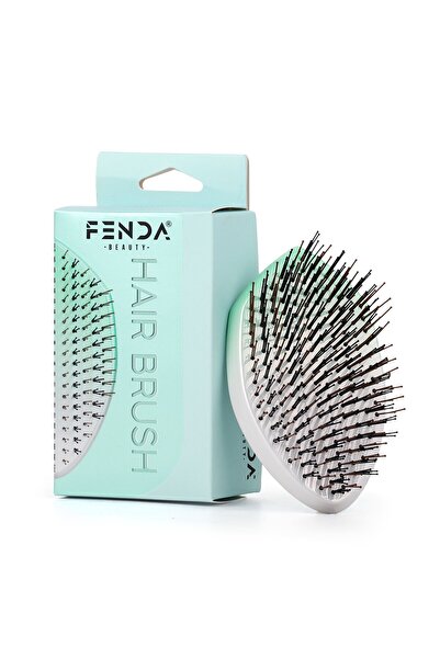 Fenda Επαγγελματική οβάλ πράσινη βούρτσα μαλλιών 4 ακίδων FNDFPRO00002GR