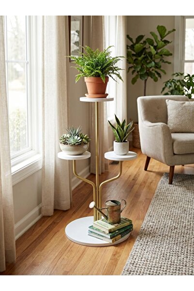 Fec Reklam SÜTUN DEKORATİF YAN SEHPA ÇİÇEKLİK SAKSILIK SAKSI STANDI KAHVE ÇAY...