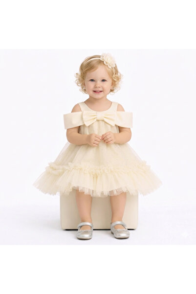 MONİTA Kız Bebek Tül Prenses Elbise – Fiyonk Detaylı Simli Tül Doğum Günü ve ...
