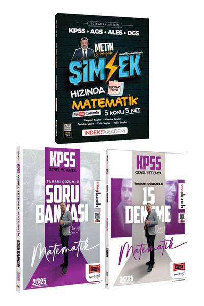 İndeks Akademi Tüm Adaylar İçin Metin Şimşek Hızında Matematik 5 Konu 5 Net+ ...