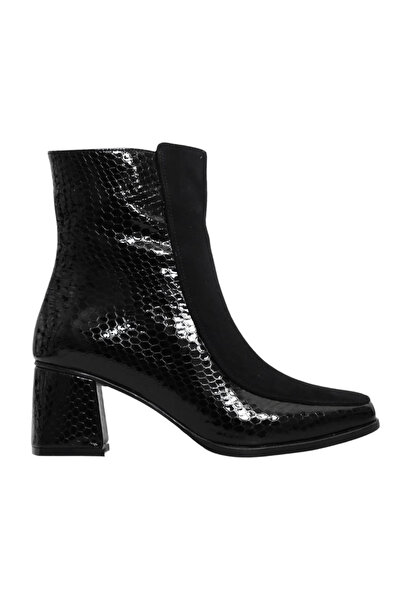 Platin Black Suede Women's Heeled Boots