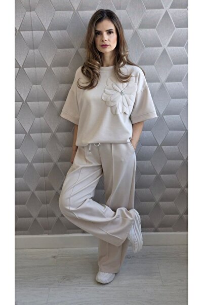 MAXORA SHOP Women's set with flower and decorative crystals