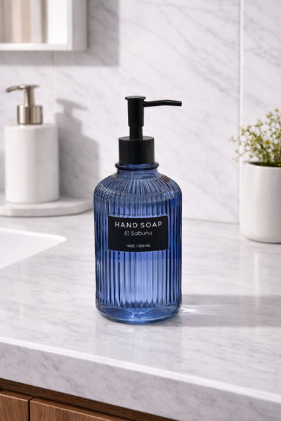 Padilon موزع صابون سائل زجاجي سعة 500 مل، موزع صابون زجاجي عصري للحمام والمطبخ