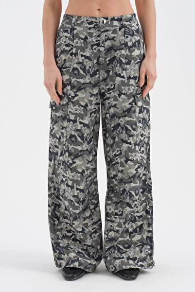 tw3 Women's Camouflage Print Design Trousers with Elastic Back
