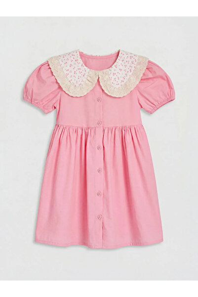 LC Waikiki Lcw Kids Green Peter Pan collar Girl's Dress