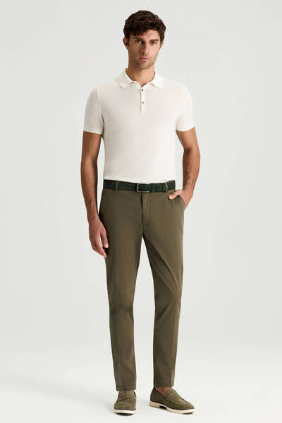 Hemington Pamuk Karışım Haki Yazlık Chino Pantolon