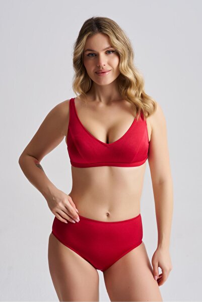 AQUAVİVA Women's Fiorella Adjustable Strap Bikini Set Red