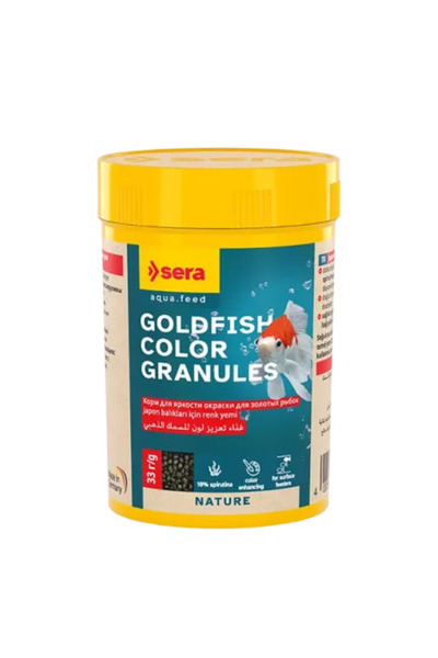 SERA Goldfish Color Granules 100ml 33g %10 Spirulina Renk Yemi