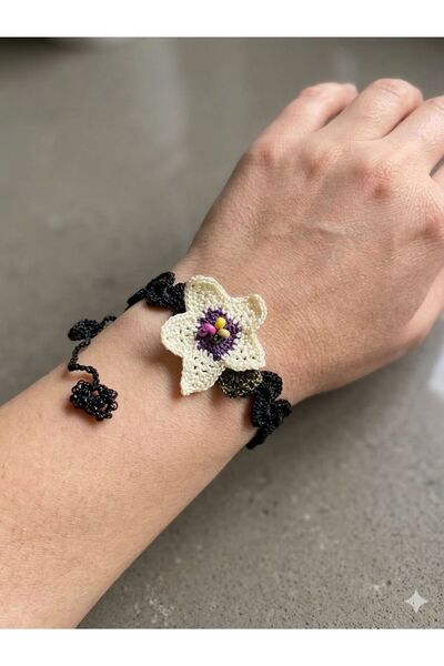 elemeğiürünler elemeği örgü çiçek bileklik