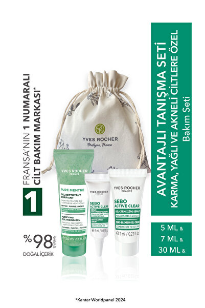 Yves Rocher Karma,Yağlı ve Akneli Ciltlere Özel Seyahat Boy Tanışma Seti