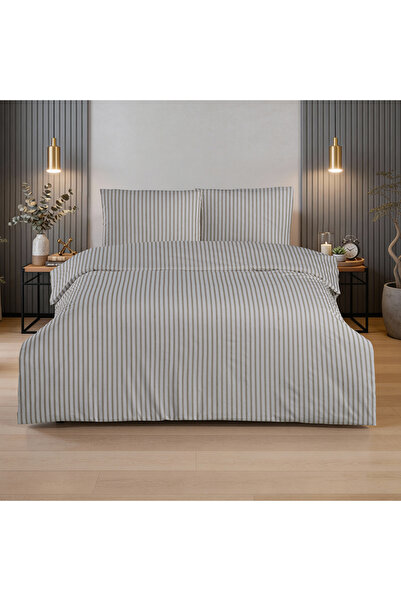 Altınbaşak Lani Double 100% Cotton Ranforce Duvet Cover Set Beige (3 Pieces) ...