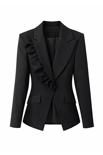 nowglamup Fırfır Detaylı Ceket Pantolon Takım