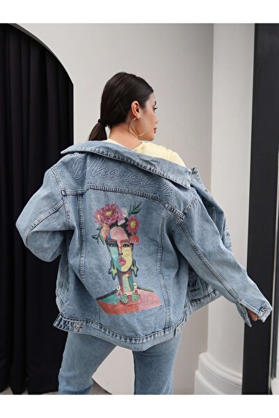 ESRAHELVACI Design cu imprimeu denim Jachetă