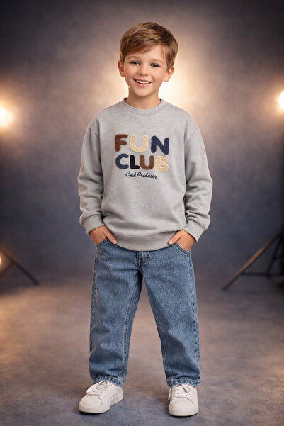 Premico Eid Boys' Fun Club Printed Stylish Sweatshirt and Jean Pants Combination