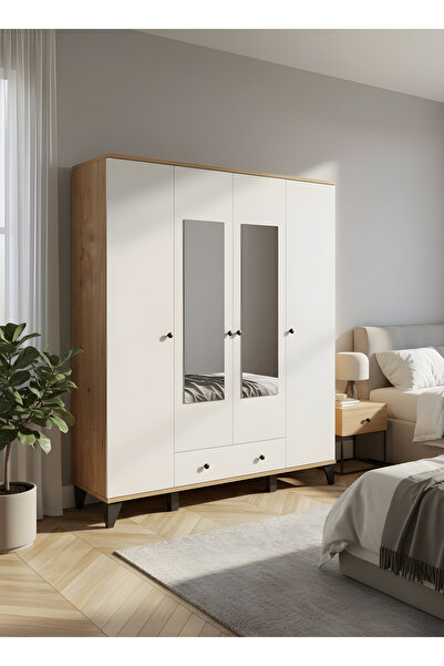 Misterium Vento Modern 4 Kapaklı Aynalı Fonksiyonel Yatak Odası & Genç Odası ...