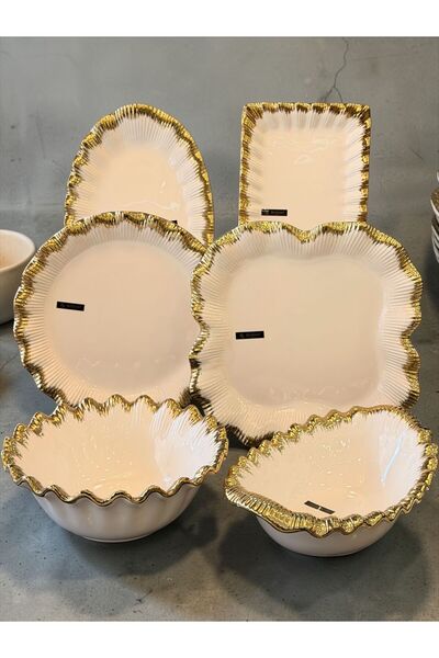 Onedekor Oyster Gold Luxury 6-Piece Serving Presentation Set