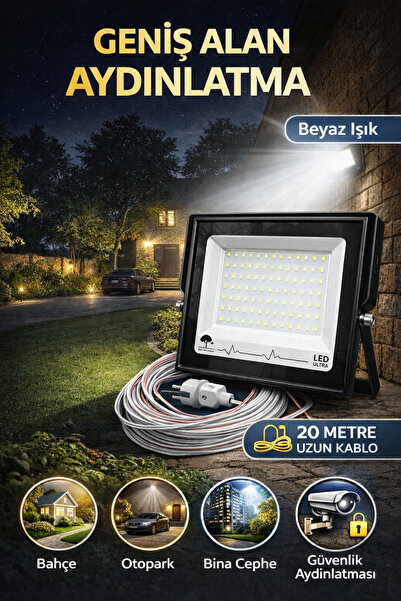 luxshome 20 Metre 100 Watt Seyyar Led Projektör Aydınlatma. Seyyar Aydınlatma...