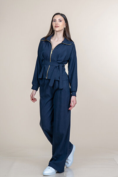 MissVina Trend Sport Long Sleeve Jacket and Elastic Waist Pants Set 1305