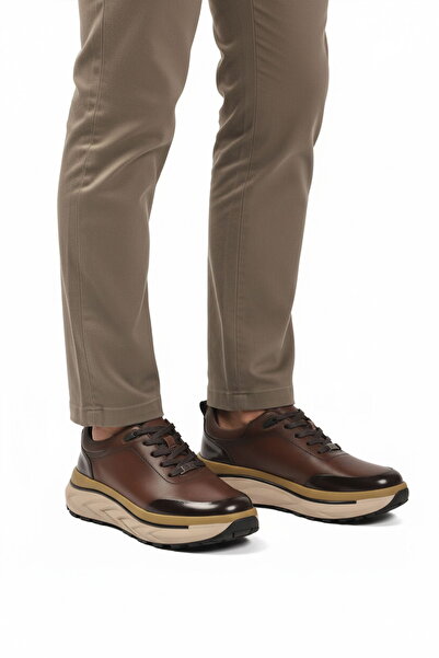 MARCOMEN Kahve Hakiki Deri Bağcıklı Erkek Sneaker