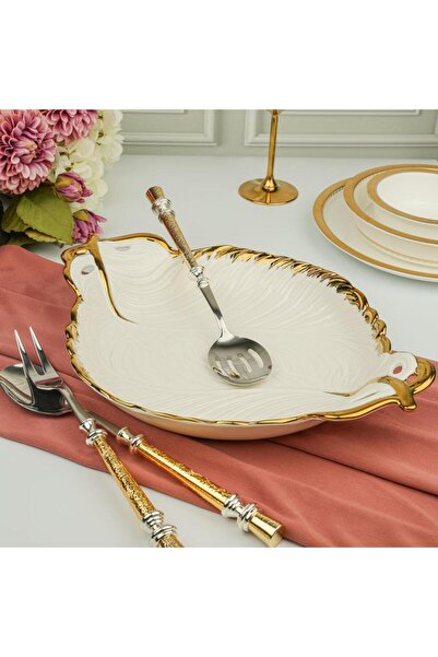 ROY KING ALBERO GOLD YAPRAK SUNUM TABAK 38X28CM