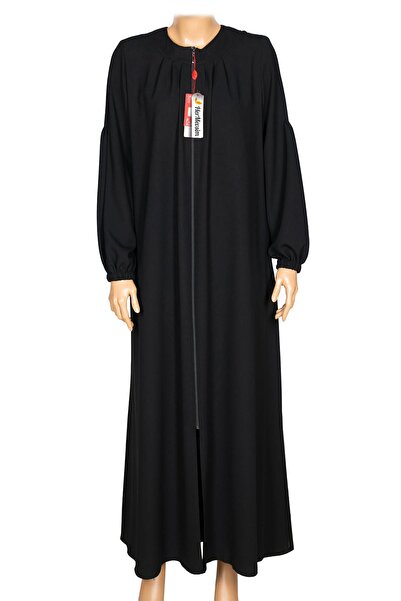 Hermevsim Hesna Women's Dilek Medina Silk Front and Back B Ruched Black Ferace