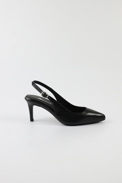 Tuna جلد أصلي أسود حذاء بكعب - Rgn80124