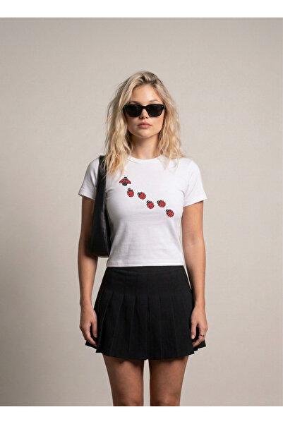 SVART WEAR Ladybug Printed Stretch Fabric Body T-Shirt