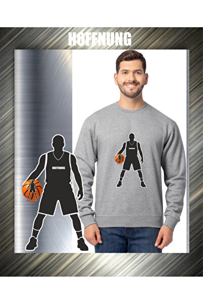 HOFFNUNG Unisex Cotton Lu Oversized Basketball Player Printed Hooded Collar C...