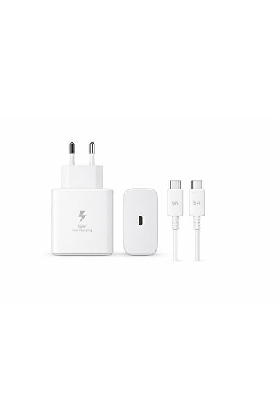 YDGR Samsung Muadil 45W Süper Hızlı Şarj Adaptörü EP-TA845 + Çift Usb-C Kablo Seti