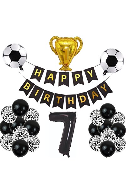 ÇITIPITISTORE مجموعة بالونات عيد الميلاد ذات طابع كرة القدم باللونين الأسود و...