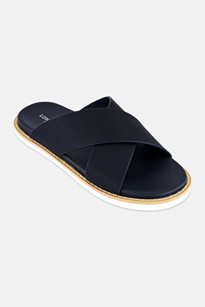 London Fog Men Slip On Arabic Sandals, Navy