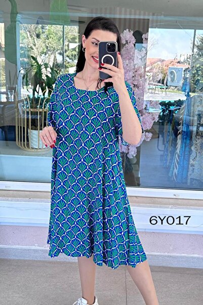 İnce Topuk Κοντομάνικο Φόρεμα Βισκόζης 6Y017