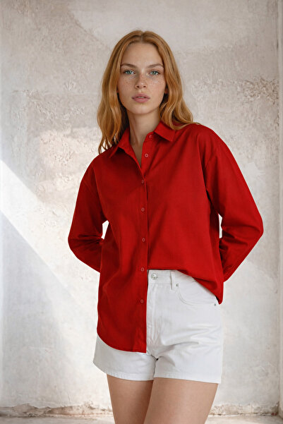 GALAVİP Women's Basic Oversized Shirt Long Sleeve Relaxed Fit Casual Stylish ...