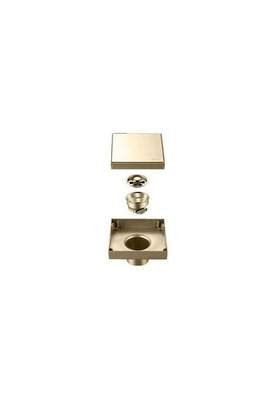 Fause Komple Çelik Seramik Uyumlu Ankastre Yer Süzgeci 10x10 cm Mat Altın KSZ101-BG