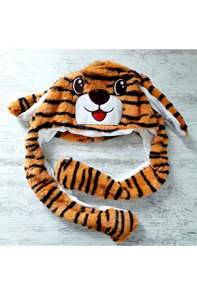 Meyra Accessories Leopar desenli kulakları oynar hareketli ışıklı şapka kaplan ışıklı kulak sevimli hediyelik