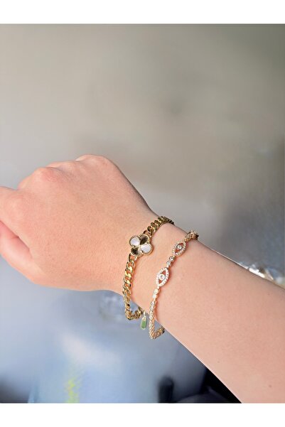 BULUT SEPETİ Stone-Encrusted Vip Bracelet with Eye Details