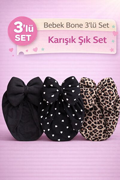 Merve Nayir Newborn (0-12 Months) Baby Girl Double Layered Bowknot Bonnet/ Co...