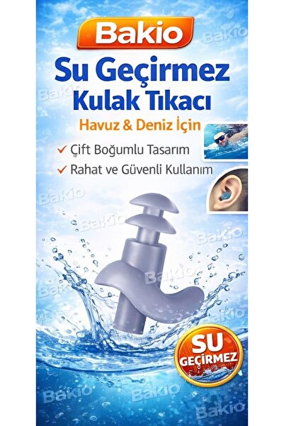 Bakio Su Geçirmez Yüzme Silikon Kulak Tıkacı–Havuz Banyo & Deniz İçin Çift Bo...
