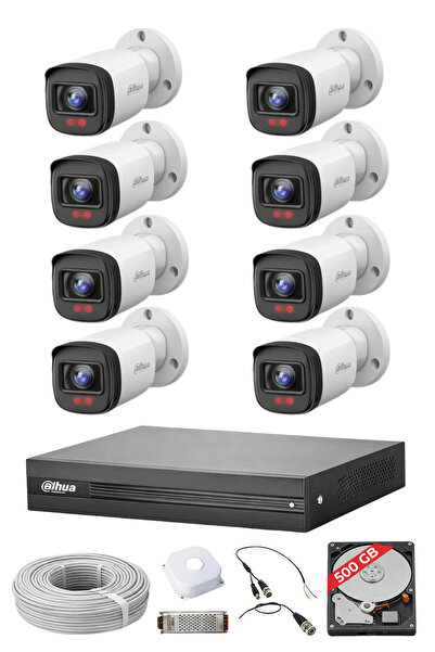 DAHUA 8 Kameralı Güvenlik Sistemi 2MP Full HD Kamera Seti 500GB HDD Dahil