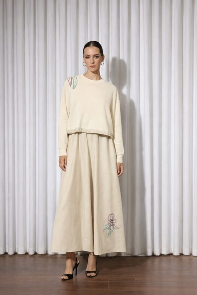 Missemramiss 5189 Nakışlı Duo Elbise