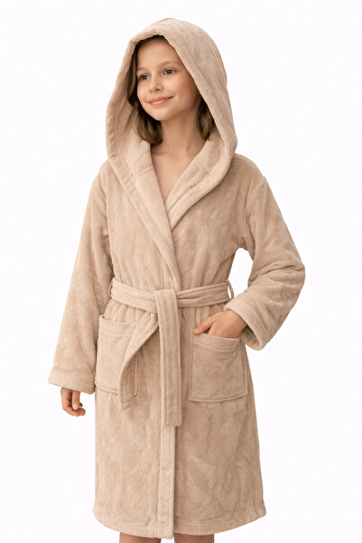 EMİLLİE 100% Cotton Export Surplus Unisex Velvet Children's Bathrobe