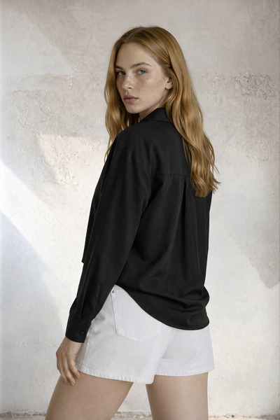 GALAVİP Women's Basic Oversized Shirt Long Sleeve Relaxed Fit Casual Stylish ...