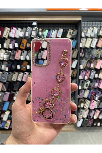 Case&More Accessory Redmi Note 11 Pro 4G / 12 Pro 4G Uyumlu Taşlı Zincirli El...