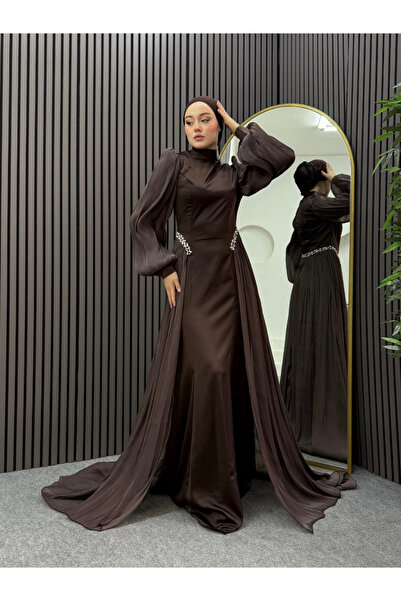 ENSA TESETTUR Swan Evening Dress Brown