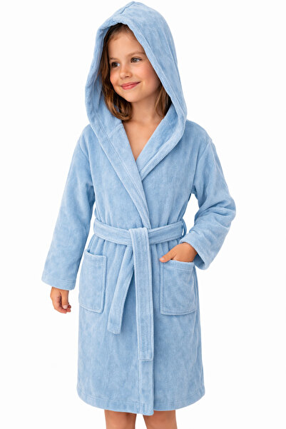 EMİLLİE 100% Cotton Export Surplus Unisex Velvet Children's Bathrobe